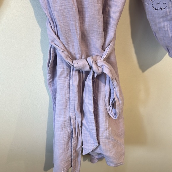 GAP Crinkle Gauze Embroidered Mini Dress Lavender Size Medium - Picture 4 of 5